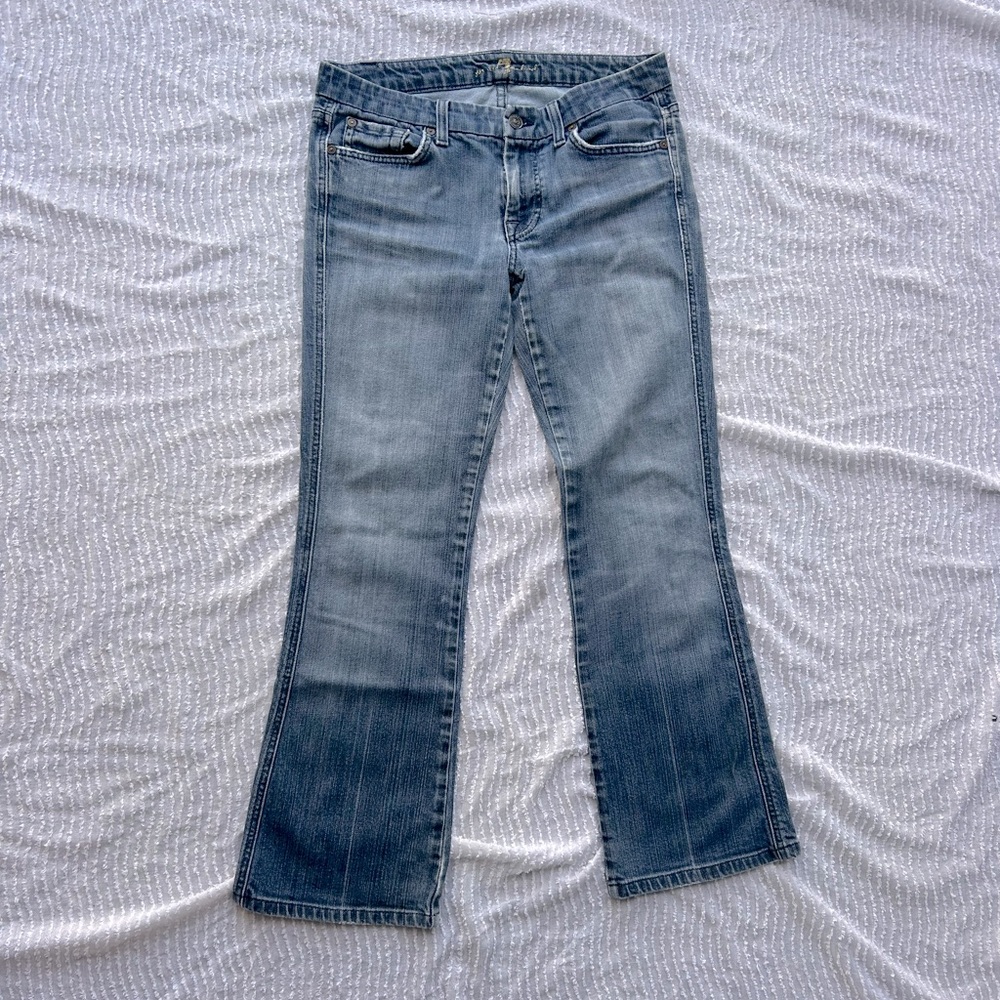 7 For All Mankind A Pocket Women’s Jeans Size 29 Classic Blue Denim Distressed
